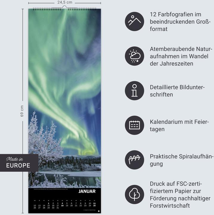 Image du produit Naturgewalten Vertical Kalender 2026 (Allemand)