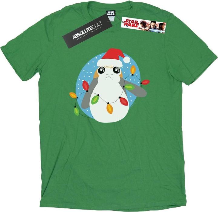 Star Wars The Last Jedi Porg Christmas Lights TShirt (XL)