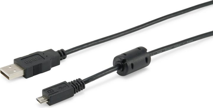 Immagine prodotto equip Cavo USB 2.0 da A/M/ a Micro con nucleo in ferrite nero (1 m, USB 2.0)