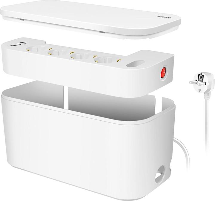 Produktbild LogiLink Kabelbox-Set mit Steckdosenleiste