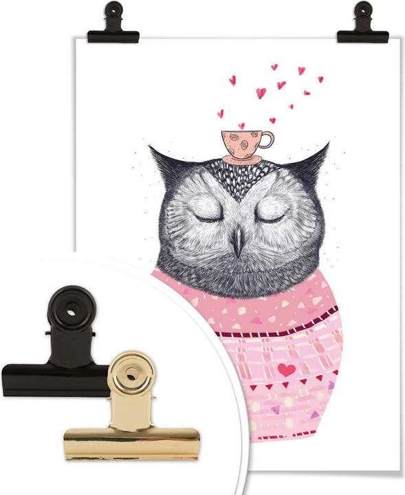 Produktbild Trenddeko Owl lover of coffee (120 x 150 cm)