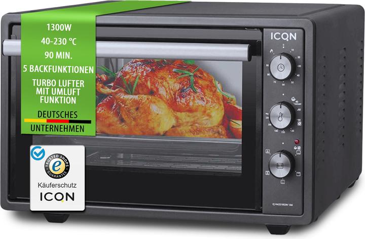 Produktbild Icqn 42 Liter Minibackofen, Anthrazit