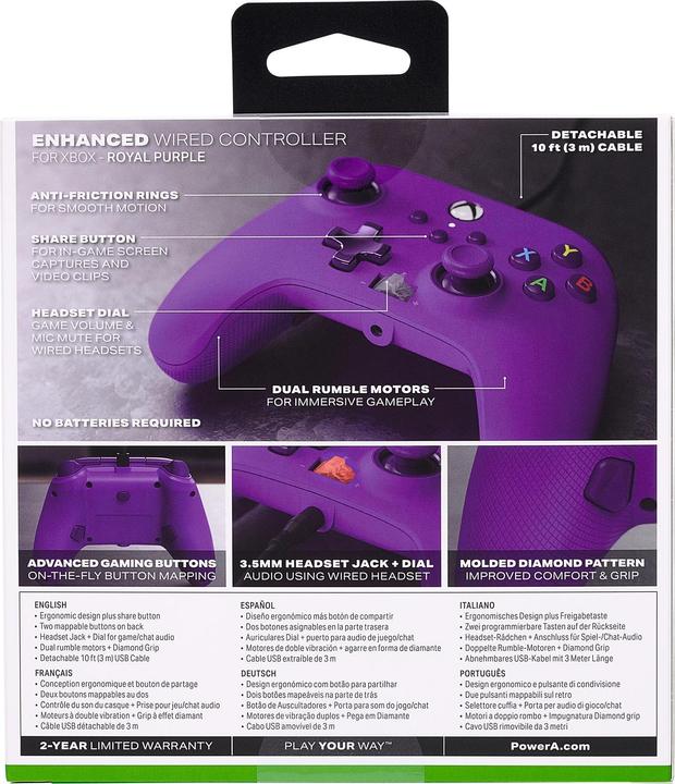 Immagine prodotto PowerA Controller Wired Royal Purple (Xbox One/Series X/PC) (Xbox Serie S, Xbox Series X)