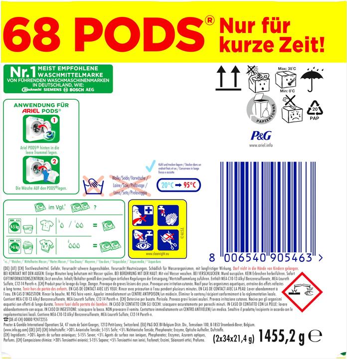 Productafbeelding Ariel Alles-in-1 PODS (68 Wascycli, Pods)