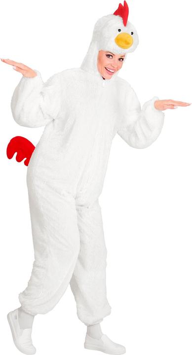 Image du produit Widmann Costume de poulet en peluche Combinaison avec capuche adulte (M/L)