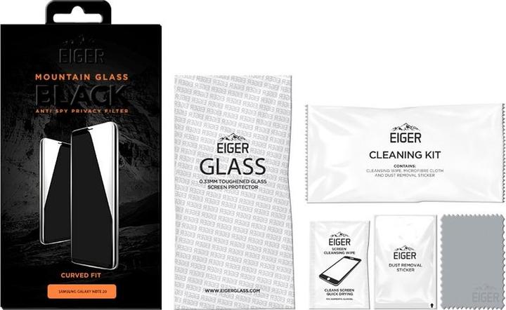 Actual product image Eiger Mountain Glass Black Edge (1 Piece, Samsung Galaxy Note 20)