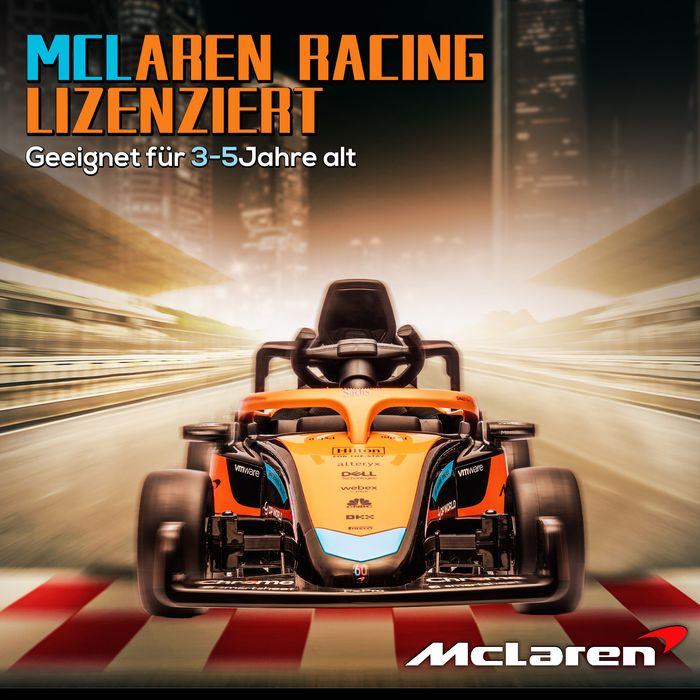 Produktbild Swisshandel24 McLaren Kinderauto, 2-Gang, 2 Motoren, Fernbedienung, MP3 USB, Federung, 3-5 Jahre, bis 30kg, Orange (12 V)