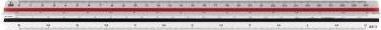 Produktbild Möbius + Ruppert Dreikantmassstab M+R 30cm Berufsschule: 1:20 1:25 1:33 1/3 1:75 1:50 1:100 Kunststoff weiss M+R