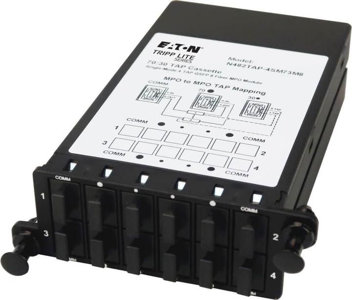 Immagine prodotto Eaton Cassetta TAP in fibra TRIPPLITE - Singlemode 8 fibre da MPO a MPO 4 porte di monitoraggio 70/30