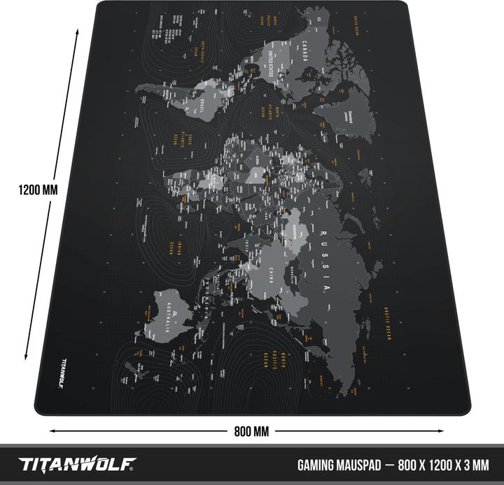 Image du produit Titanwolf Tapis de souris gaming, tapis de souris rapide XXXL, tapis de souris 1200 x 800 mm, vitesse et (XXL)