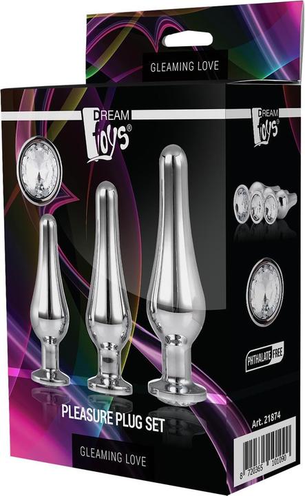Immagine prodotto Dream Toys Set di butt plug scintillanti in argento