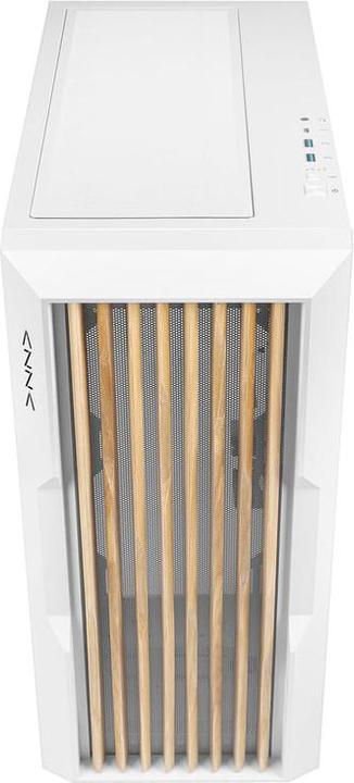 Actual product image Azza Guardian 520WW GAMING Miditower White RGB wooden grille retail (ITX, mATX, ATX)