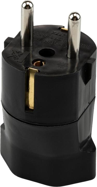 Adattatore da spina Schuko a presa T21 nero (CEE 7/7)