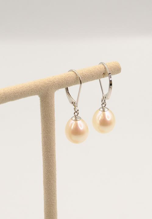 Immagine prodotto Muau Orecchini oro bianco 750 perla d'acqua dolce 9,5-10mm (Oro bianco 750/18 carati)