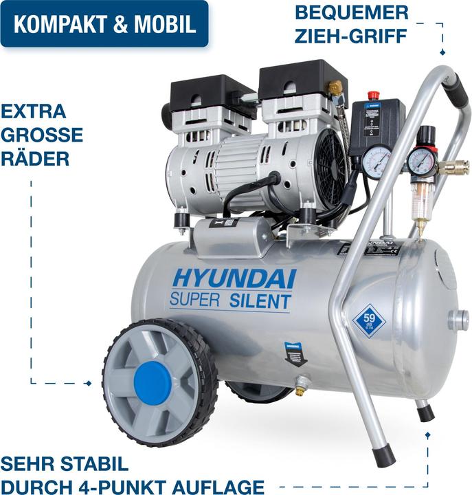Produktbild Hyundai Silent Kompressor SAC55752 (8 Bar, 24 l)