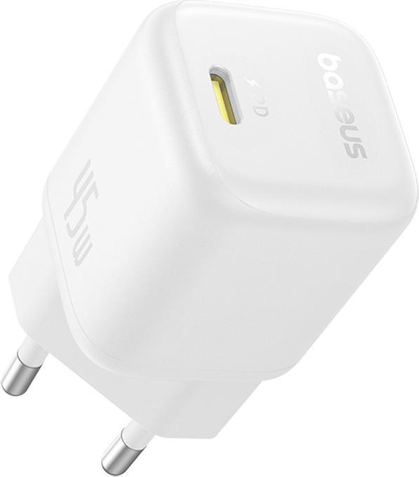Immagine prodotto Baseus - Wall Charger PicoGo (P10176800213-00) - GaN, Fast Charging, 45W, USB-C - Moon White (45 W)