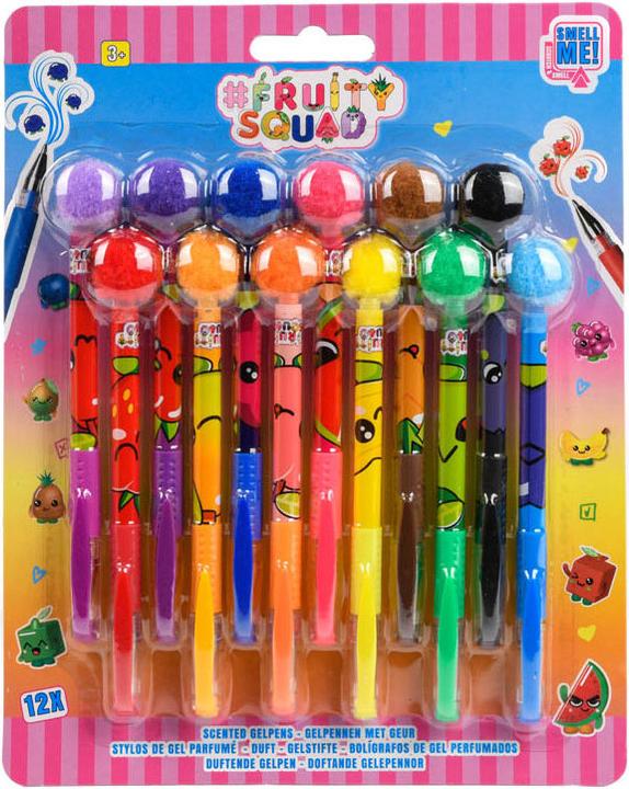 Image du produit Canenco Fruity Squad PomPom Gelpennen met Geur, 12pc. (Multicolore, 12 x)