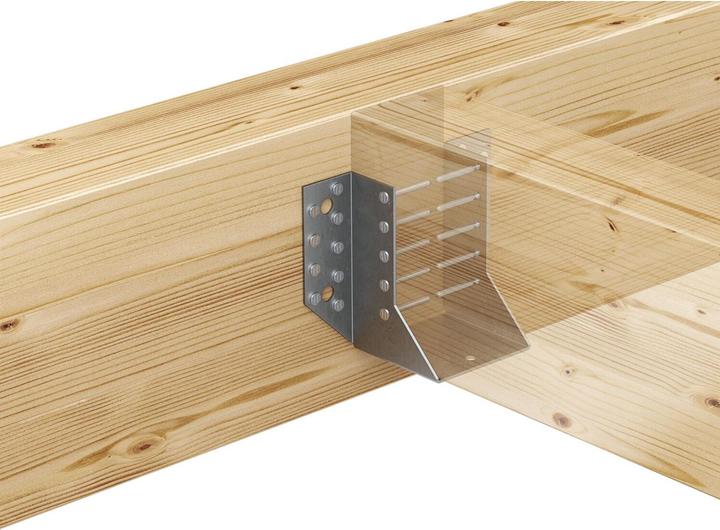 Produktbild GH Balkenschuh Kombi 04 aussenliegend 140x139 - Stahl feuerverzinkt (Balkenschuh, 1 Stk.)
