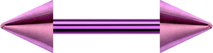 Produktbild Star Piercing Barbell violett mit zwei Cones (Titan G23, ohne Messing)