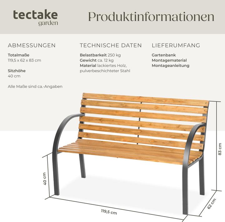Image du produit tectake Banc de Jardin