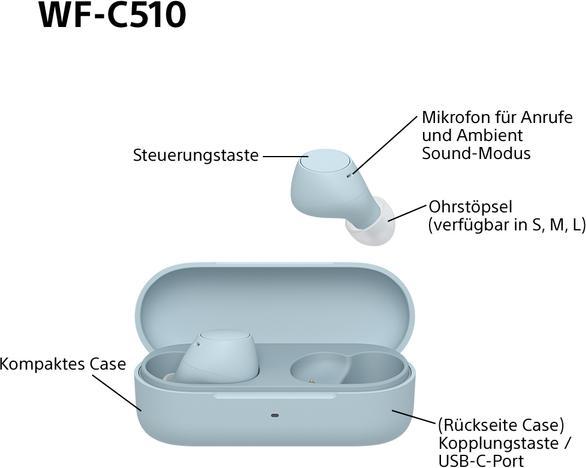 Actual product image Sony WF-C510 (No noise cancelling, 11 h, Wireless)