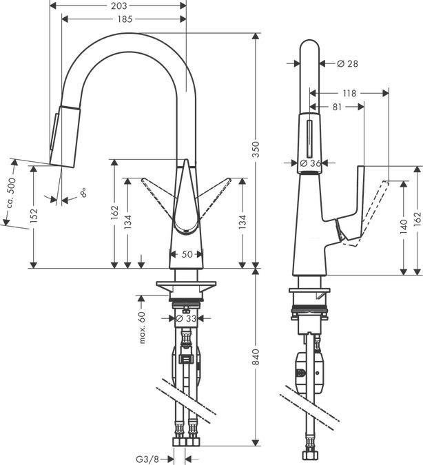 Immagine prodotto hansgrohe Talis S in acciaio inossidabile