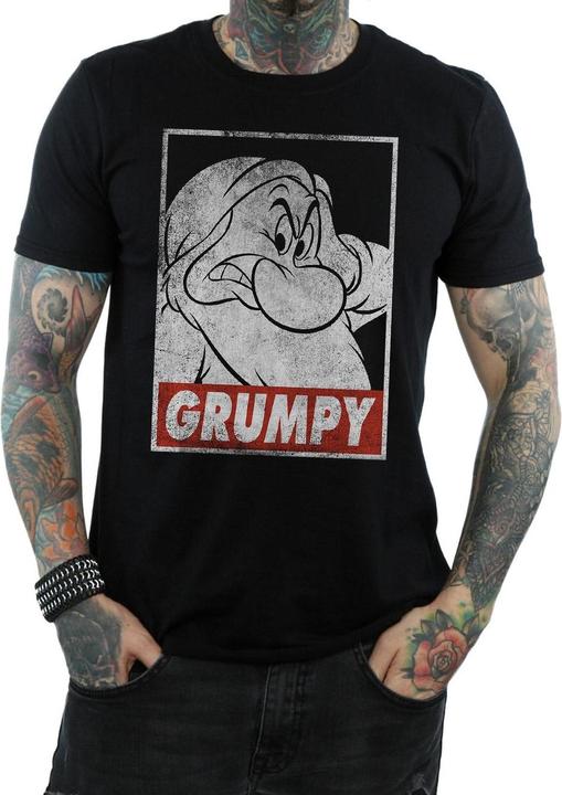 Actual product image Snow White Mens Grumpy Poster Cotton T-Shirt (S)