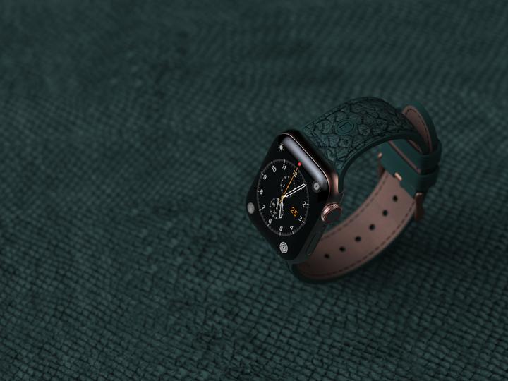 Actual product image Njord Jord Watch Strap For (40 mm, 41 mm, Stainless steel fastener, Salmon leather, Vegan Leather, Apple Watch)
