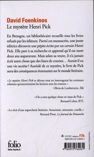 Actual product image Le mystère Henri Pick (French, David Foenkinos, 2018)