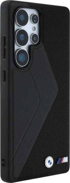 Produktbild BMW Leather Oversized Stripes MagSafe case for Samsung Galaxy S25 Ultra - black (Samsung Galaxy S25 Ultra)