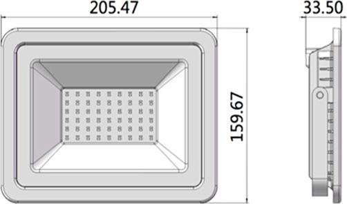 Actual product image Lumina Swiss Slim LED Floodlight 50W warm-white 3000K (5000 lm, IP65)
