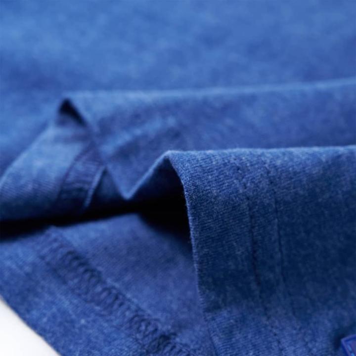 Actual product image VidaXL Children's T-shirt dark blue melange 116,Material: 80 (116)