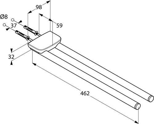 Image du produit Kludi Porte-serviettes AMBA 2 bras fixe chr