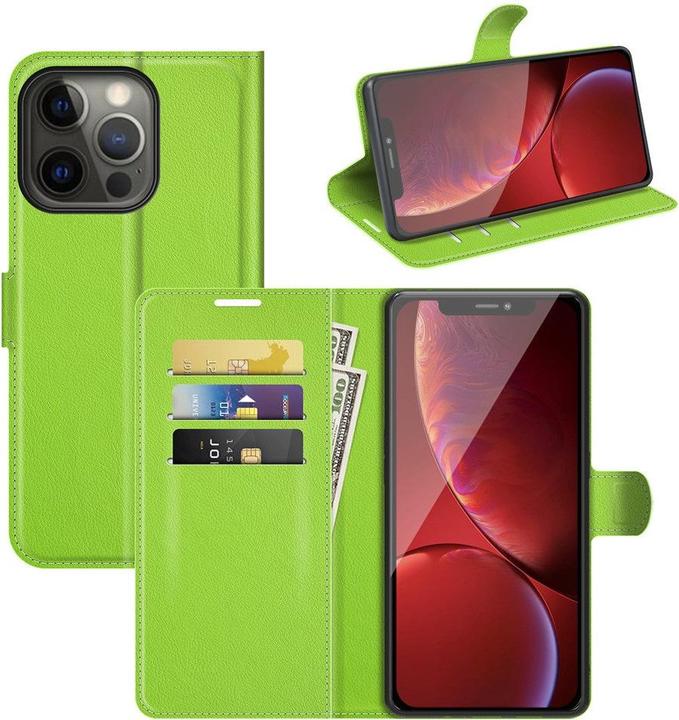 Actual product image Cover-Discount iPhone 13 Pro - leather case cover green (Apple iPhone 13 Pro)