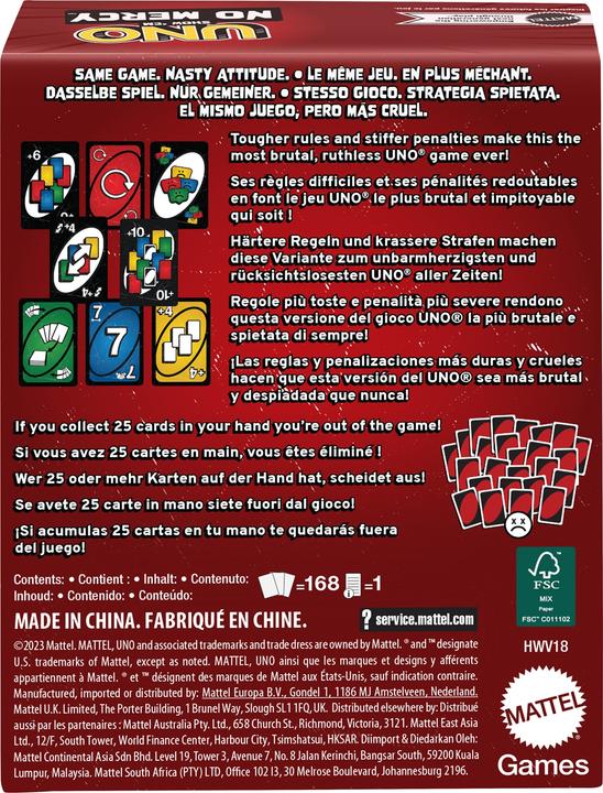 Produktbild Mattel Games Uno No Mercy (Englisch)