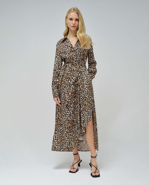 Salsa Jeans Midikleid Shirtdress with Animal Print