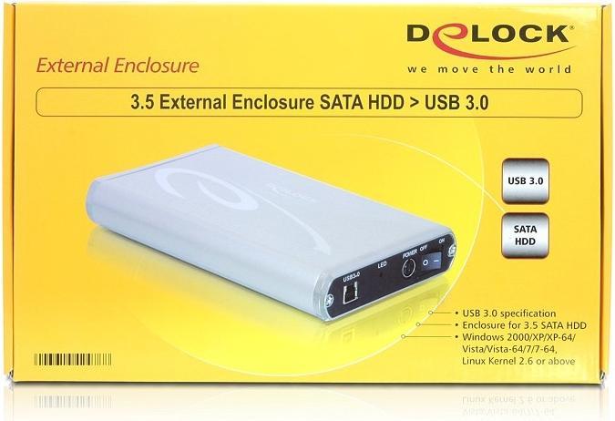 Image du produit Delock 8,90cm (3.5") Boîtier externe SATA HDD vers USB3.0 (3.5")