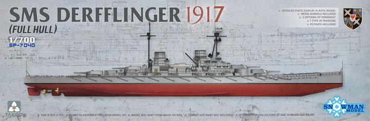 Immagine prodotto Takom SMS Derfflinger 1917 (scafo completo) con barili in metallo 8 pezzi