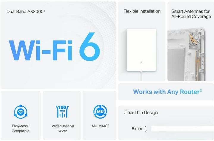 Produktbild TP-Link ARCHER AIR E5 - Archer Air E5 Dual Band Wi-Fi 6 Range Extender (2402 Mbit/s, 574 Mbit/s)