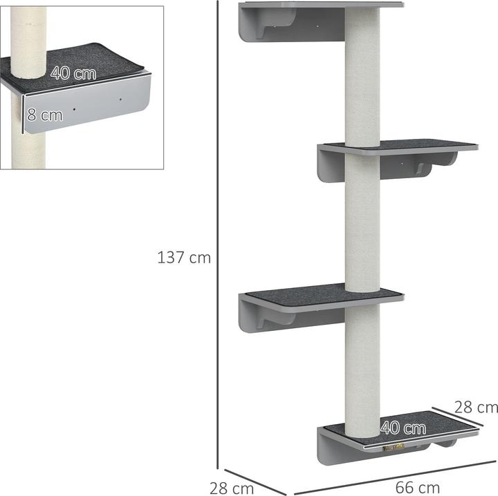 Produktbild Jamb Wandkratzbaum (137 cm, Hellgrau+Beige)