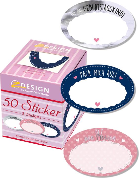 Image du produit Avery Dennison Zweckform ZDesign Sticker "Geschenkbeschriftung" auf Rolle, Etiketten aus Papier, silber geprägt, be