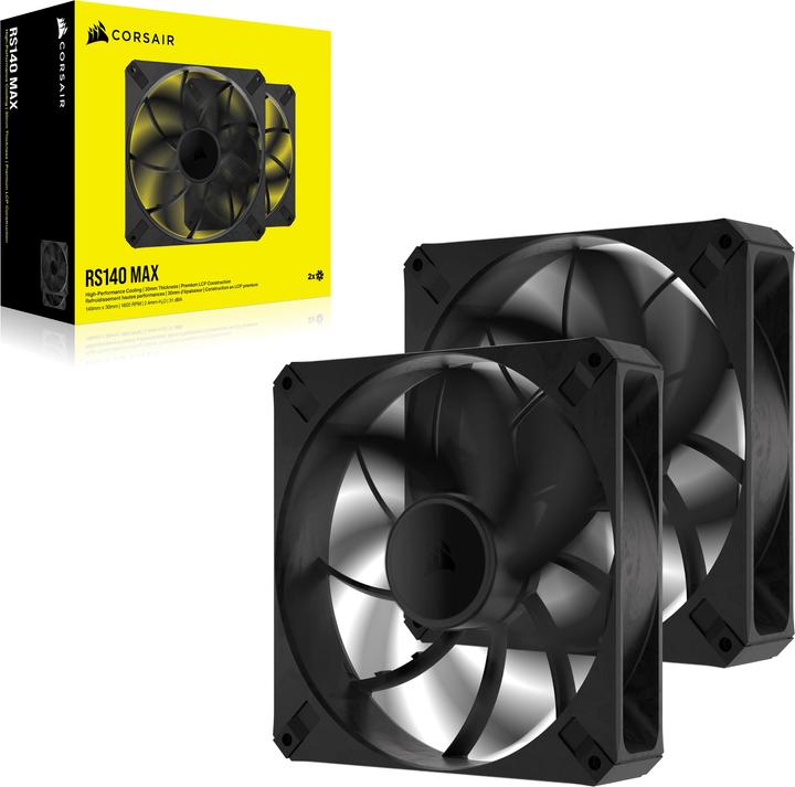 Image du produit Corsair Acc Cas Fan RS140 MAX PWM 2x14cm black (140 mm, 2 x)