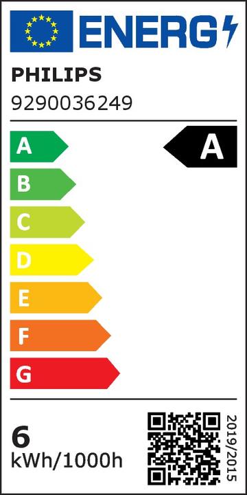 Energy Label Philips Amber (E27, 5.50 W, 470 lm, 1 x, E)