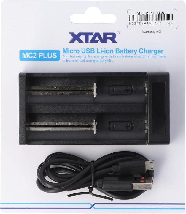 Actual product image AccuCell Charger MC2 Plus suitable for 10440,14500,14650, 16340, 17335, 17500, 17670,18350,18490, 18500,... (1 pcs., Chargers without battery)