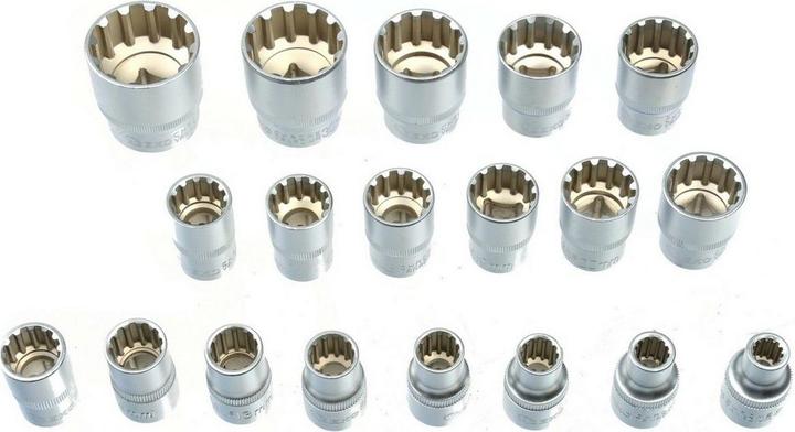 Produktbild GEKO Steckschlüssel Multilock 1/2, Satz 19-tlg. CrV-Stahl (32 mm, 18 mm, 11 mm, 12 mm, 16 mm, 24 mm, 31 mm, 23 mm, 26 mm, 22 mm, 17 mm, 28 mm, 9 mm, 21 mm, 14 mm, 29 mm, 8 mm, 10  mm, 30 mm, 20 mm, 19 mm, 27 mm, 15 mm, 25 mm, 13 mm)