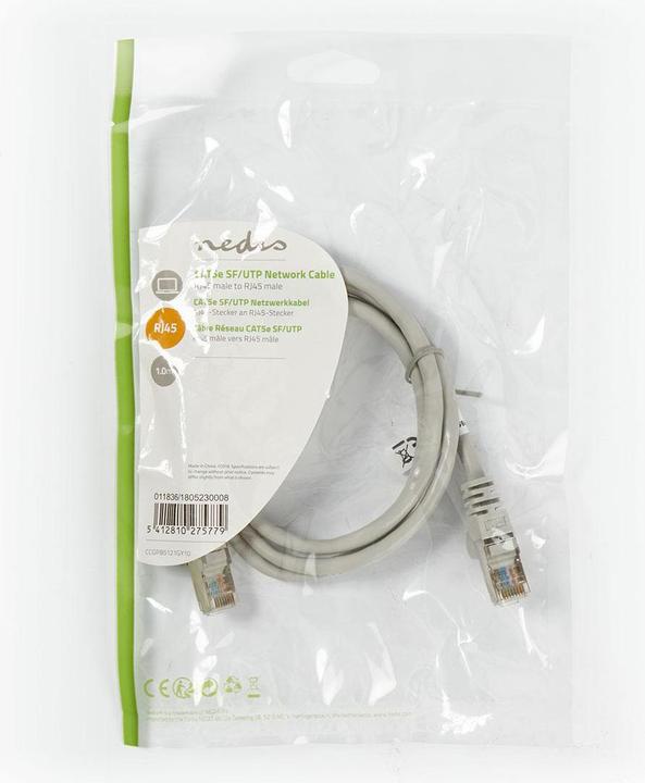 Immagine prodotto Nedis Cavo di rete CAT5e SF/UTP R spina J45 - spina RJ45 (SF/UTP, CAT5e, 1 m)