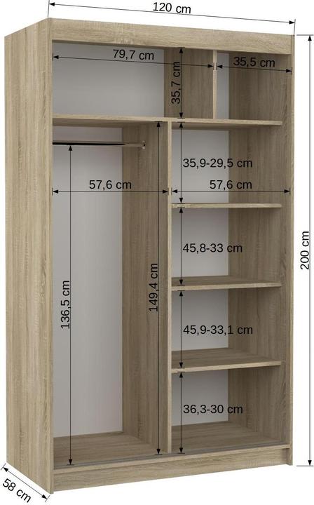 Produktbild ADRK Furniture Benisso (120 x 58 x 200 cm)