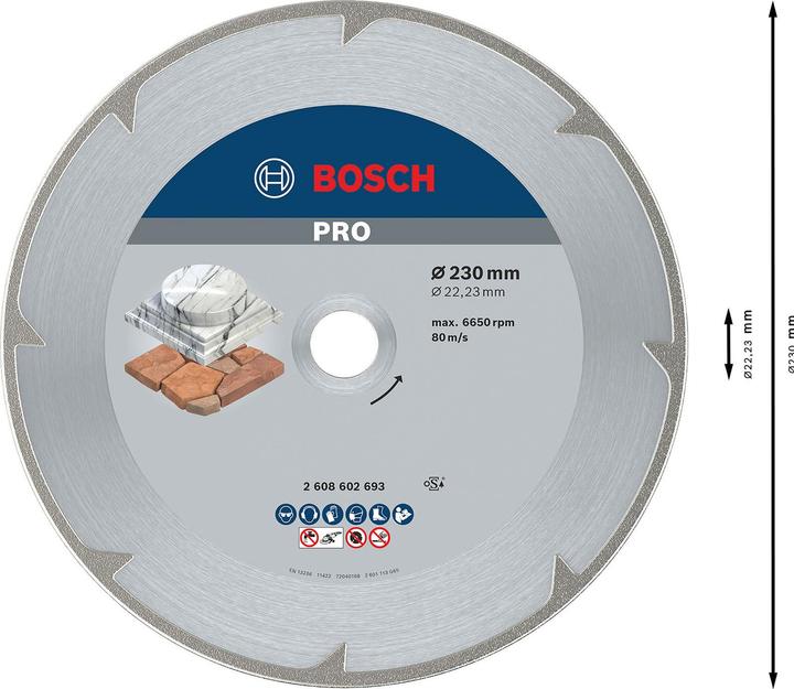 Produktbild Bosch Professional Zubehör PRO Marble Diamanttrennscheibe, 230 x 22,23 mm