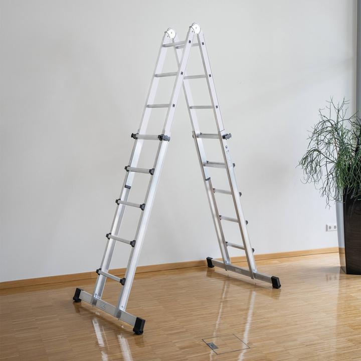 Produktbild Munk Teleskopleiter 4-teilig mit Traverse 4x5 Sprossen (Teleskopleiter, 3 cm)