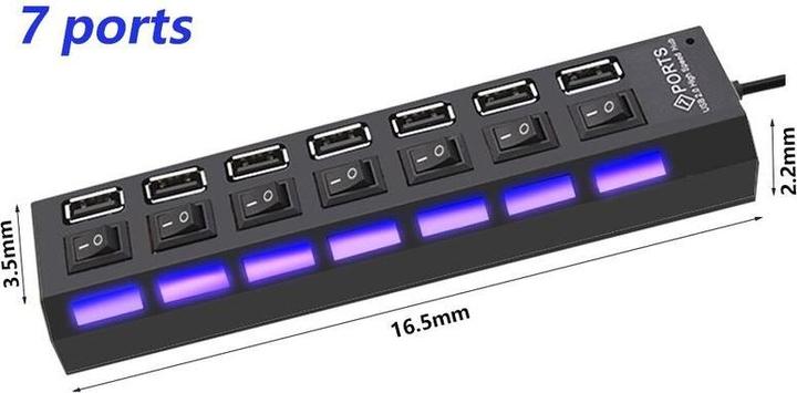 Produktbild Hermex 7 Port Hub (USB-A, 7 Ports)